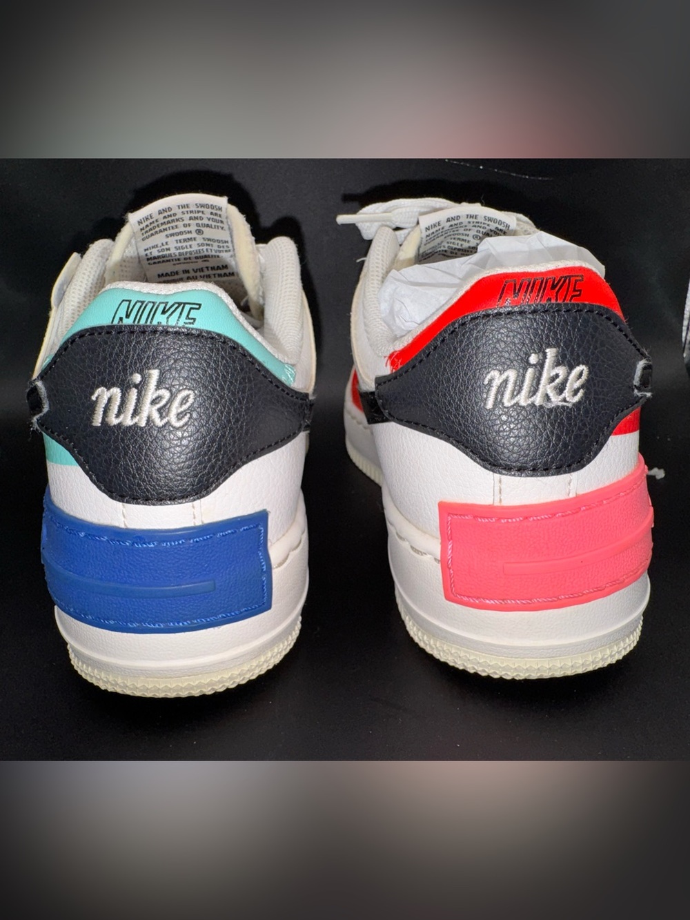 Nike Air Force 1 Shadow White Multi-Color Leather Sneakers Women’s 7 - Picture 10 of 17